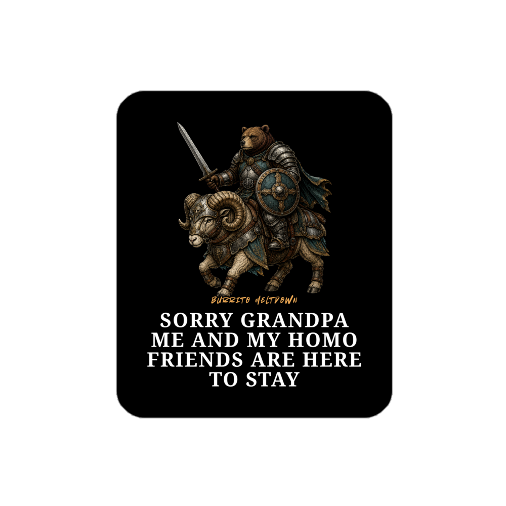 Here To Stay – Warrior Bear Sticker Mockup