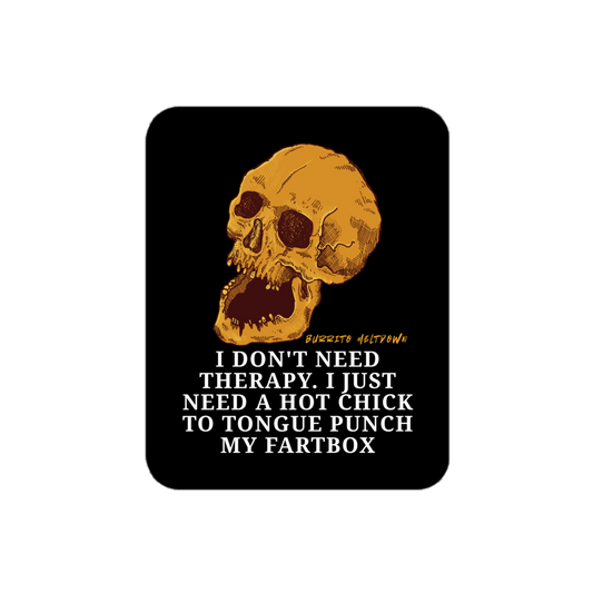 I Don't Need Therapy – Screaming Skull Sticker Mockup