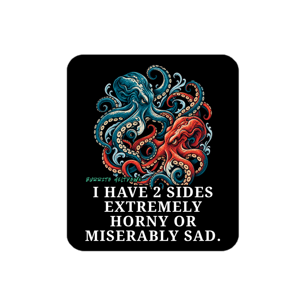 I Have 2 Sides - Twin Octopus Sticker Mockup