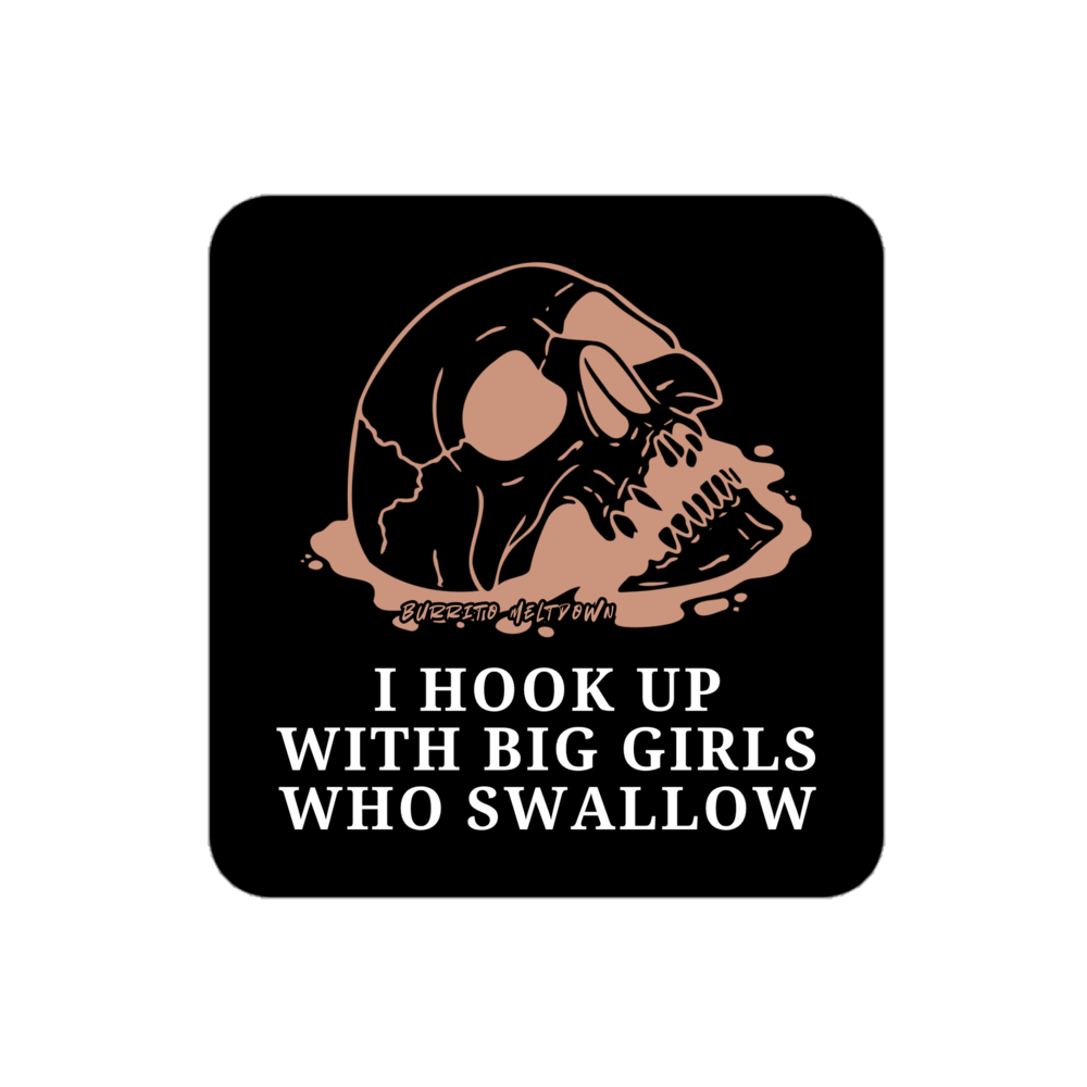I Hook Up With Big Girls – Screaming Skull Sticker Mockup