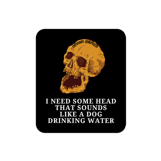 I Need Some Head – Golden Skull Sticker Mockup