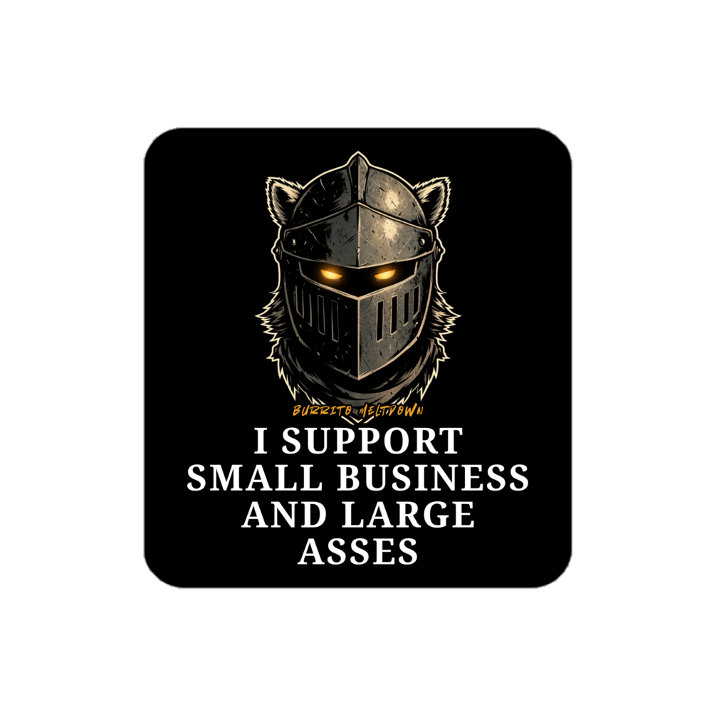 I Support Small Business – Wolf Knight Sticker Mockup