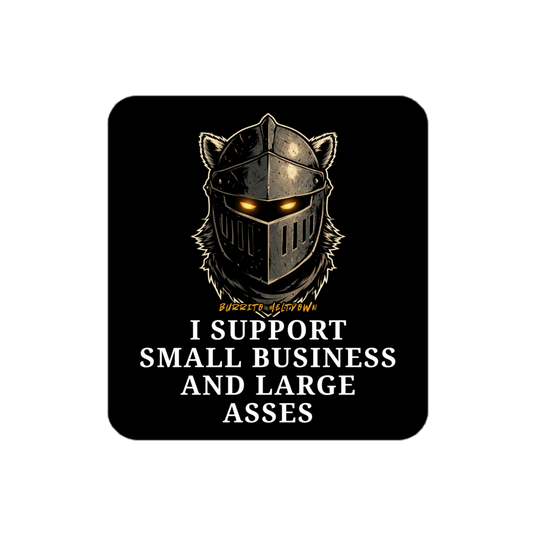 I Support Small Business – Wolf Knight Sticker Mockup