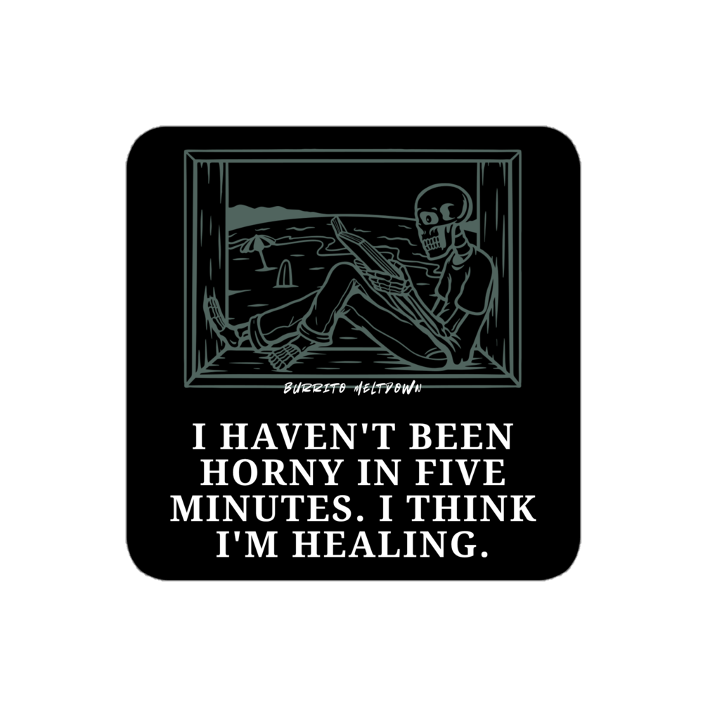 I Think I'm Healing – Skull Sticker Mockup