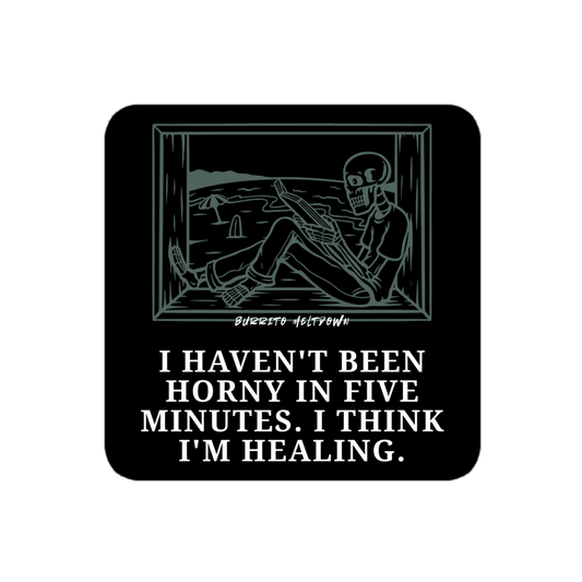 I Think I'm Healing – Skull Sticker Mockup