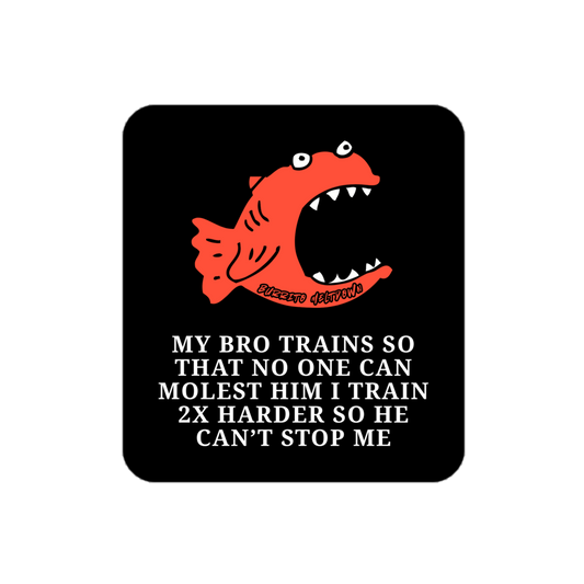 I Train 2X Harder – Screaming Fish Sticker Mockup