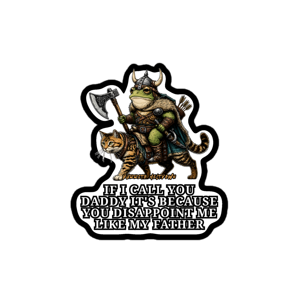 If I Call You Daddy – Viking Frog Sticker Mockup