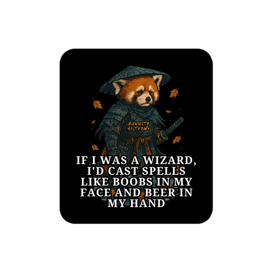 If I Was A Wizard – Samurai Red Panda Sticker Mockup