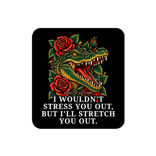 I'll Stretch You Out - Rose Crocodile Sticker Mockup