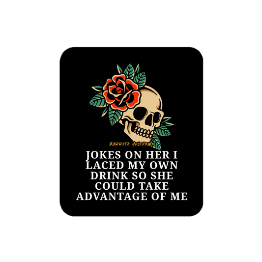 Jokes On Her – Skull & Roses Sticker Mockup