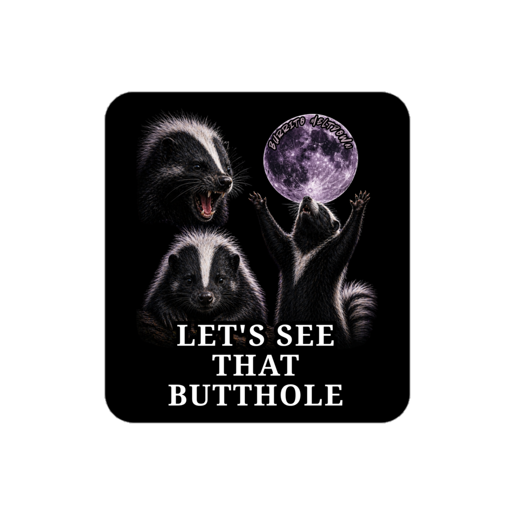 Let's See That Butthole – Skunk Sticker Mockup