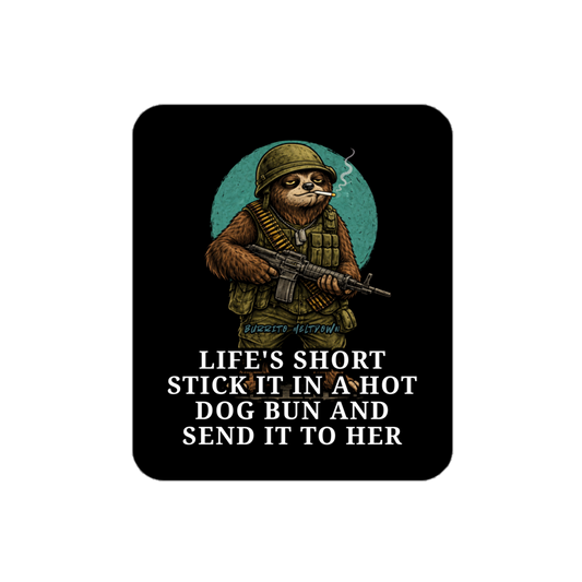 Life's Short – Combat Sloth Sticker Mockup