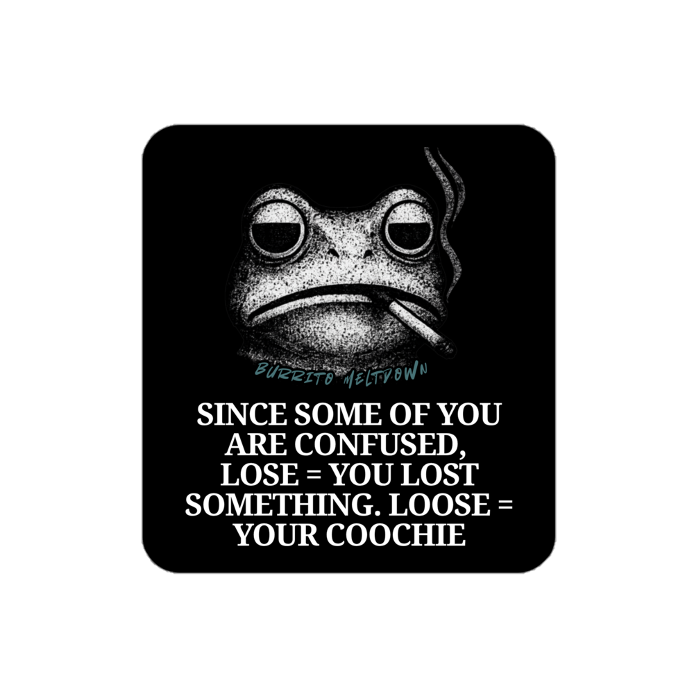 Lose vs Loose – Smoking Frog Sticker Mockup
