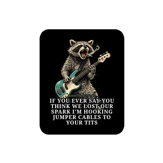 Lost Our Spark – Rockstar Raccoon Sticker Mockup