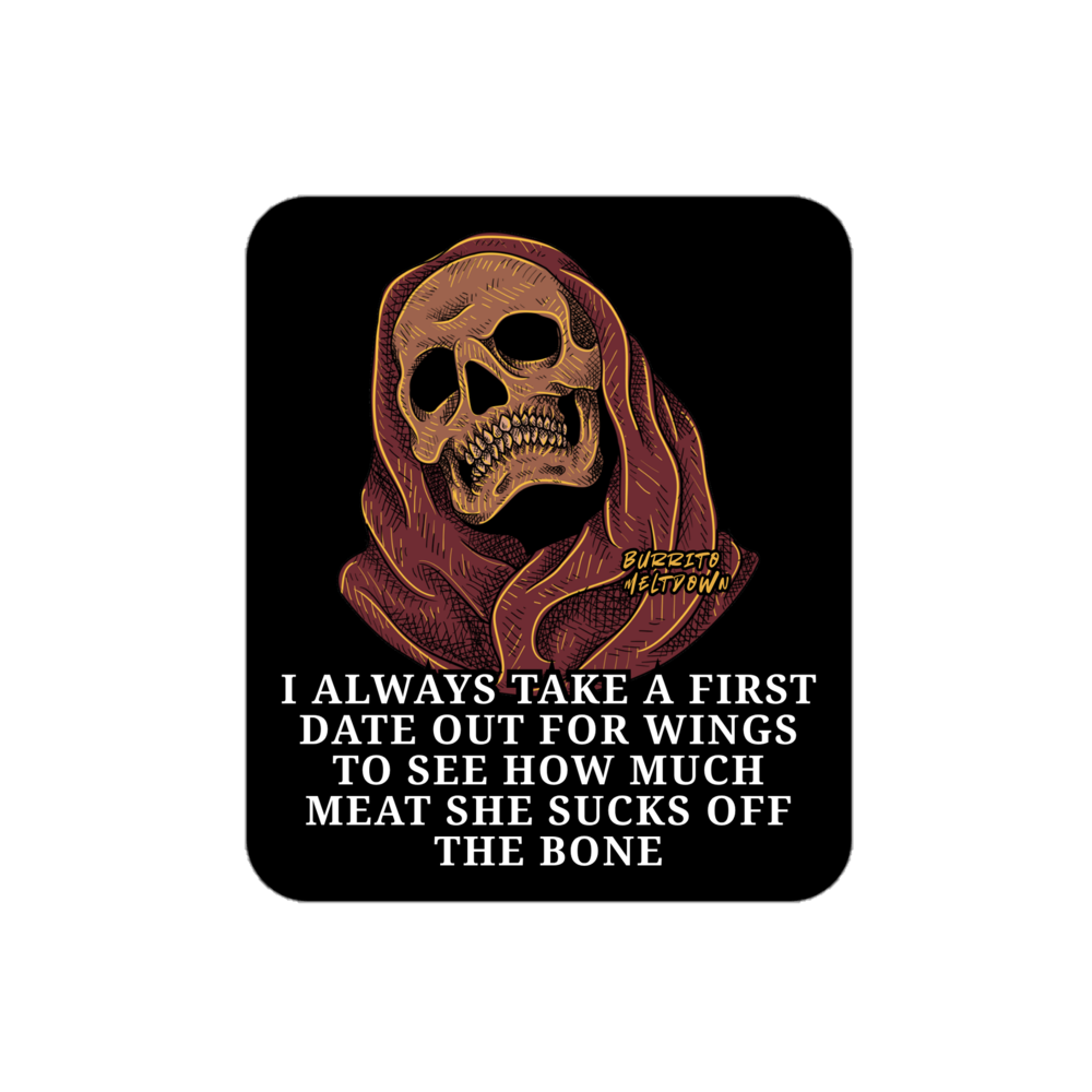 Meat Off The Bone – Hooded Skull Sticker Mockup