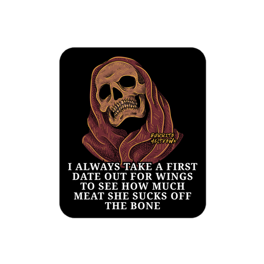 Meat Off The Bone – Hooded Skull Sticker Mockup
