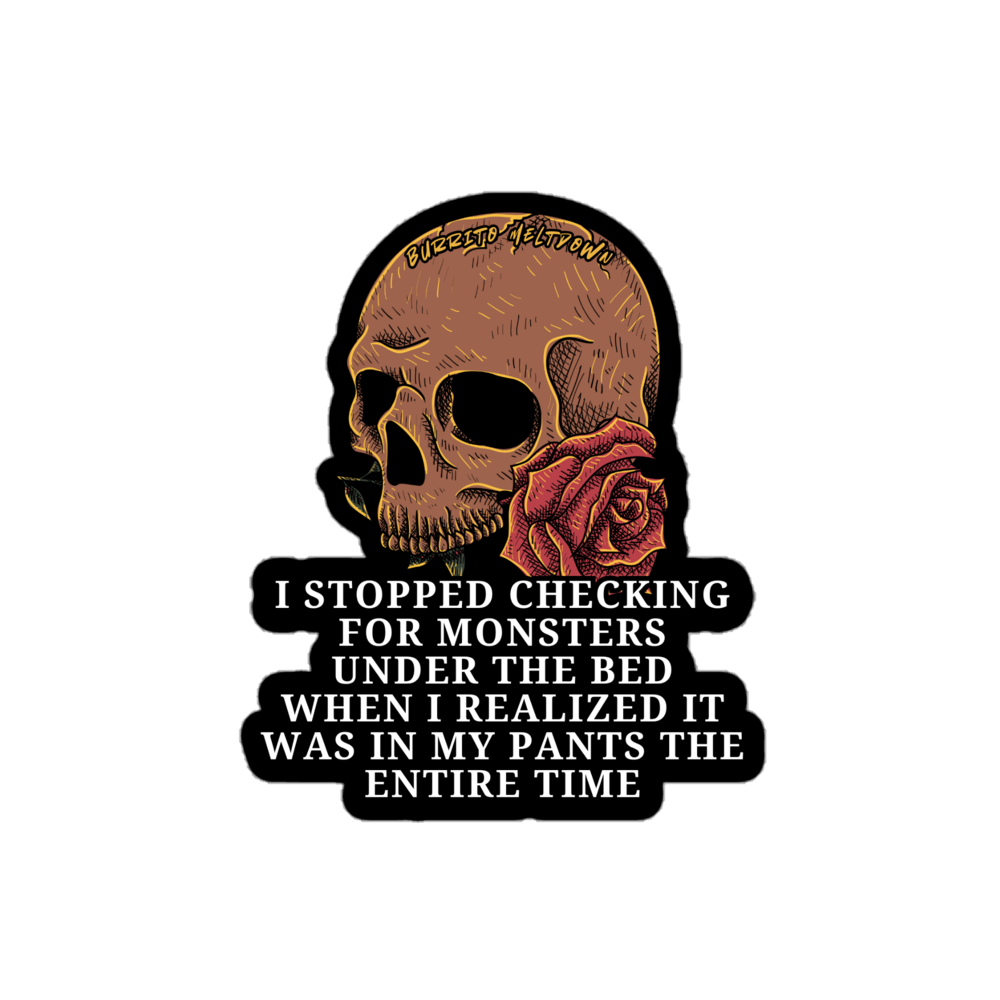 Monster In My Pants – Skull Sticker Mockup