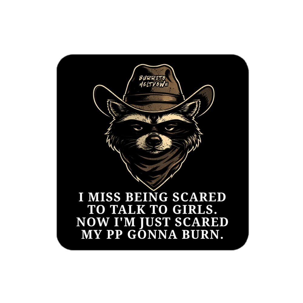 My PP Gonna Burn – Cowboy Raccoon Sticker Mockup