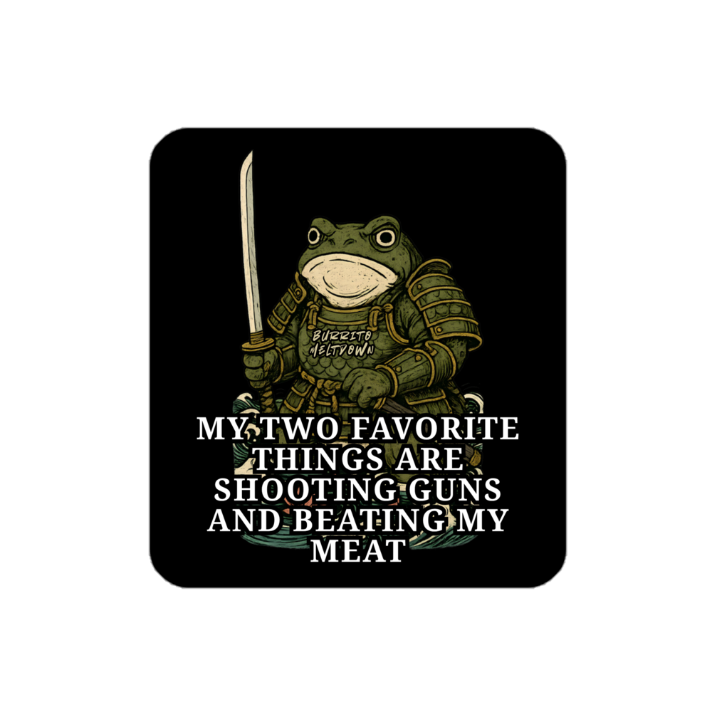 My Two Favorite Things – Samurai Frog Sticker Mockup