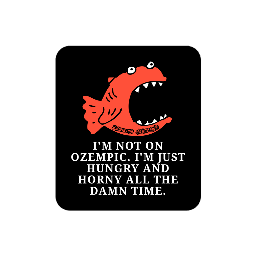 Not On Ozempic – Screaming Fish Sticker Mockup