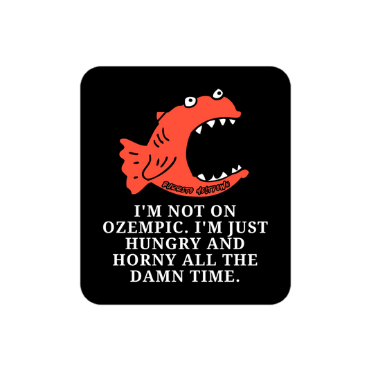 Not On Ozempic – Screaming Fish Sticker Mockup