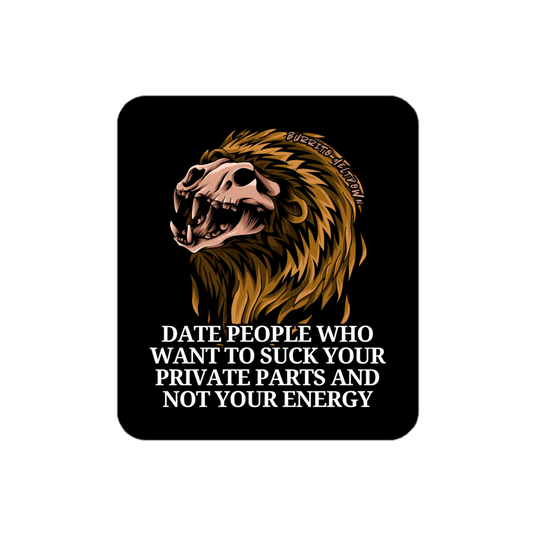 Not Your Energy – Lion Skull Sticker Mockup
