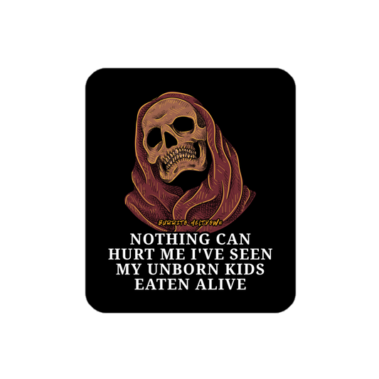 Nothing Can Hurt Me – Reaper Skull Sticker Mockup