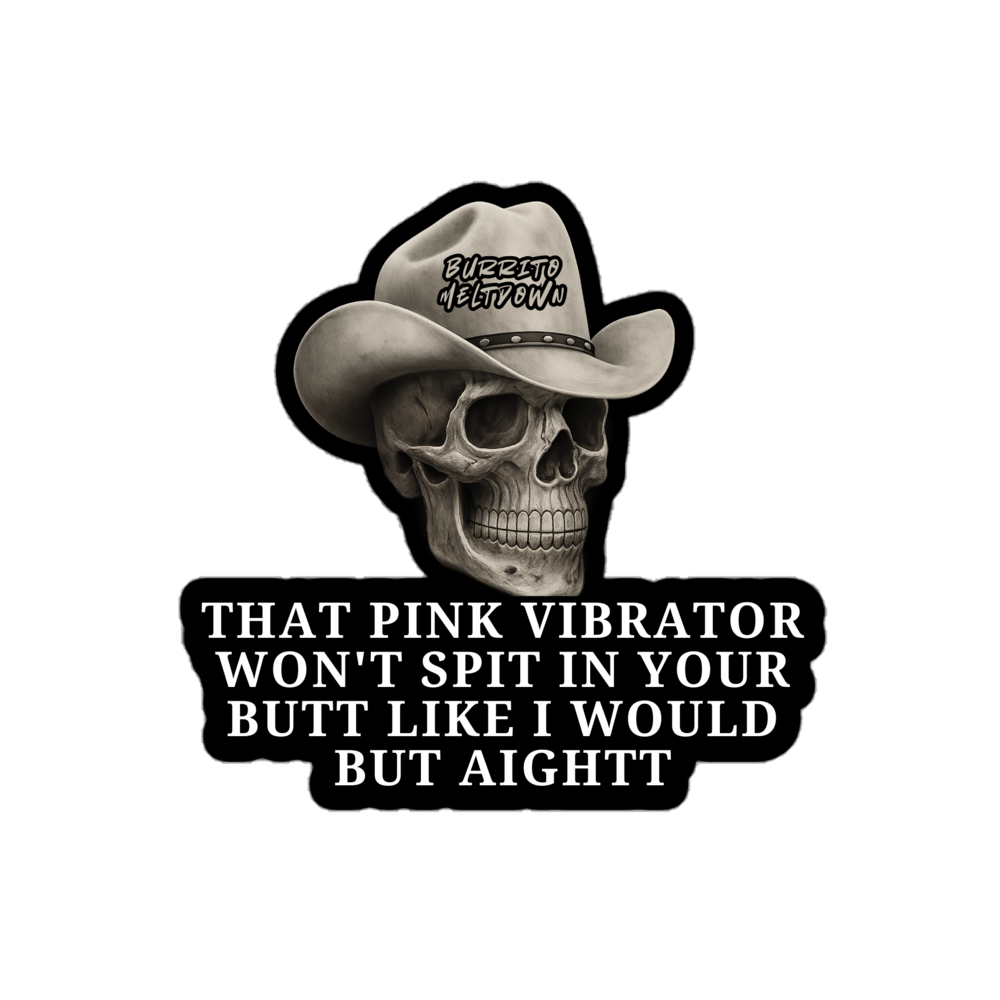 Pink Vibrator – Cowboy Skull Sticker Mockup