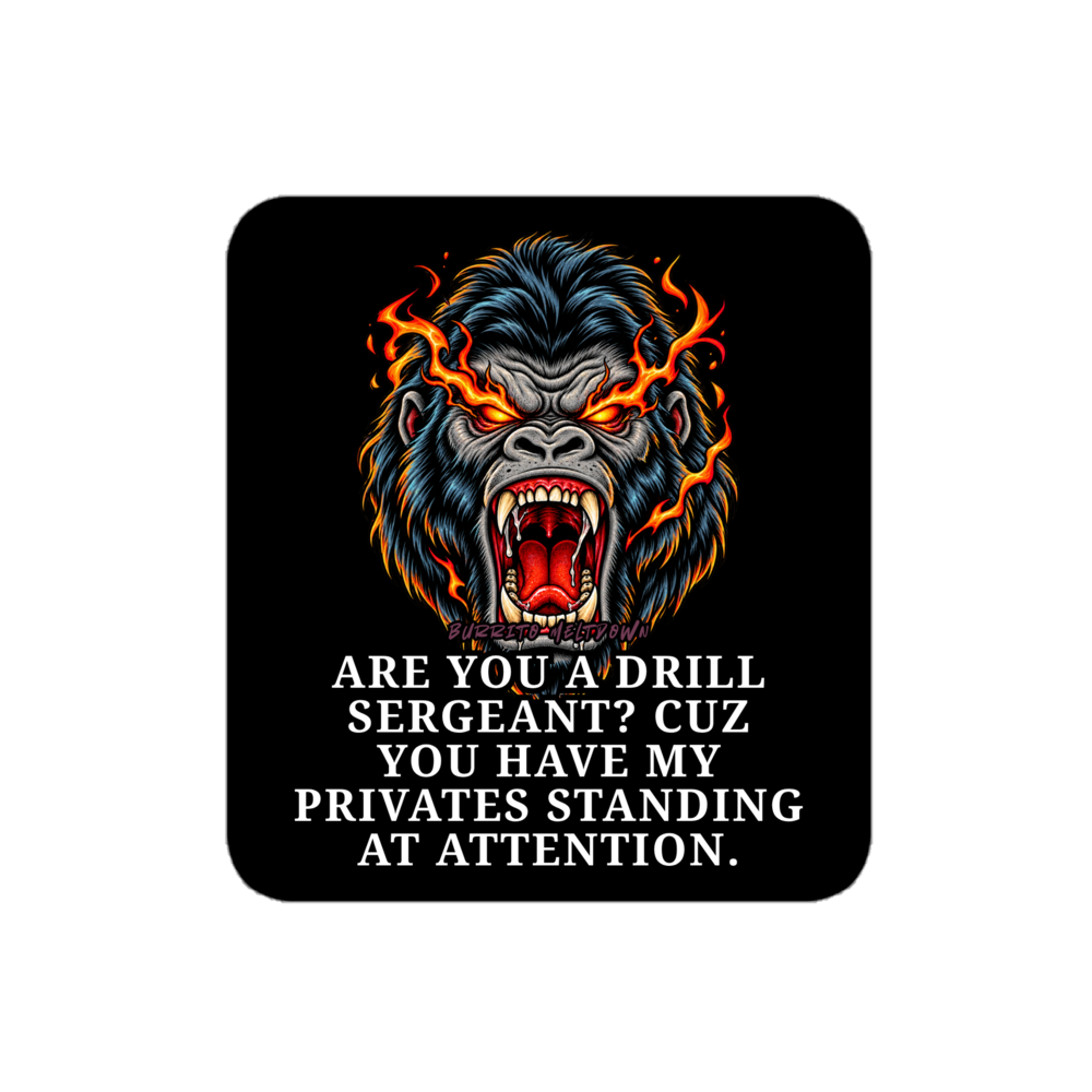 Privates Standing At Attention - Flaming Gorilla Sticker Mockup