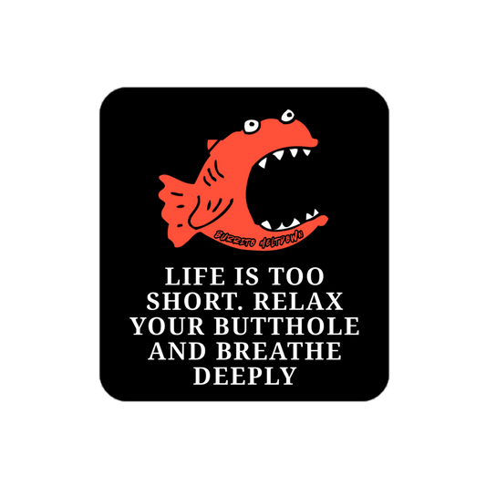 Relax Your Butthole – Screaming Fish Sticker Mockup