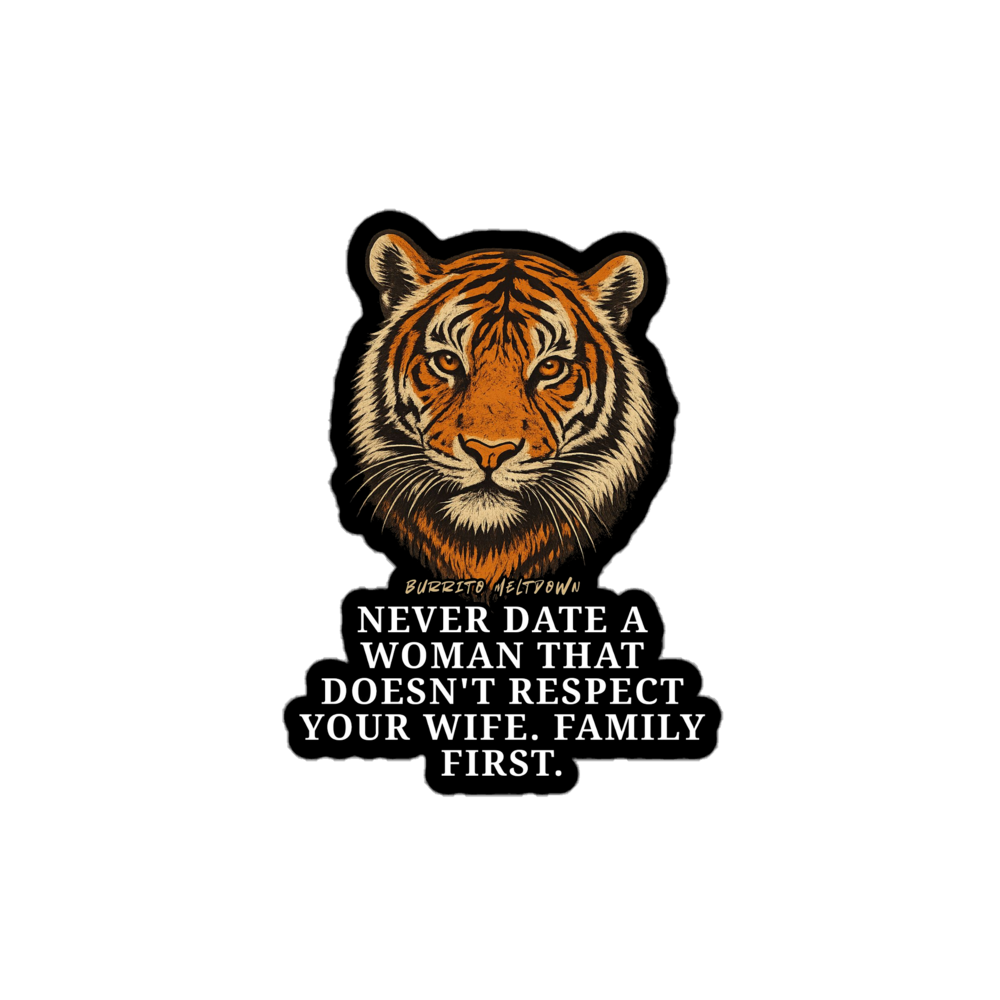Respect Your Wife – Tiger Sticker Mockup