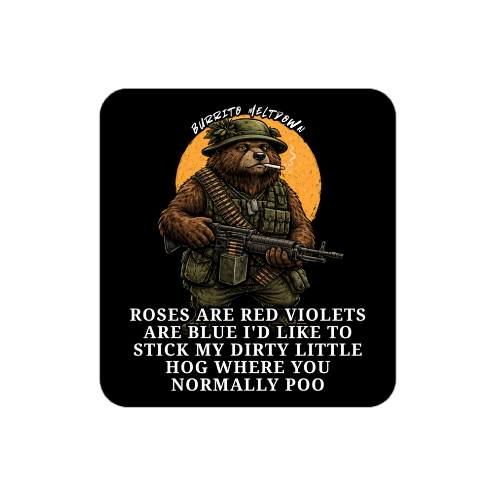 Roses Are Red – Army Bear Sticker Mockup