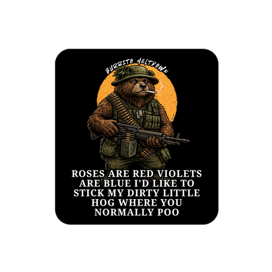 Roses Are Red – Army Bear Sticker Mockup