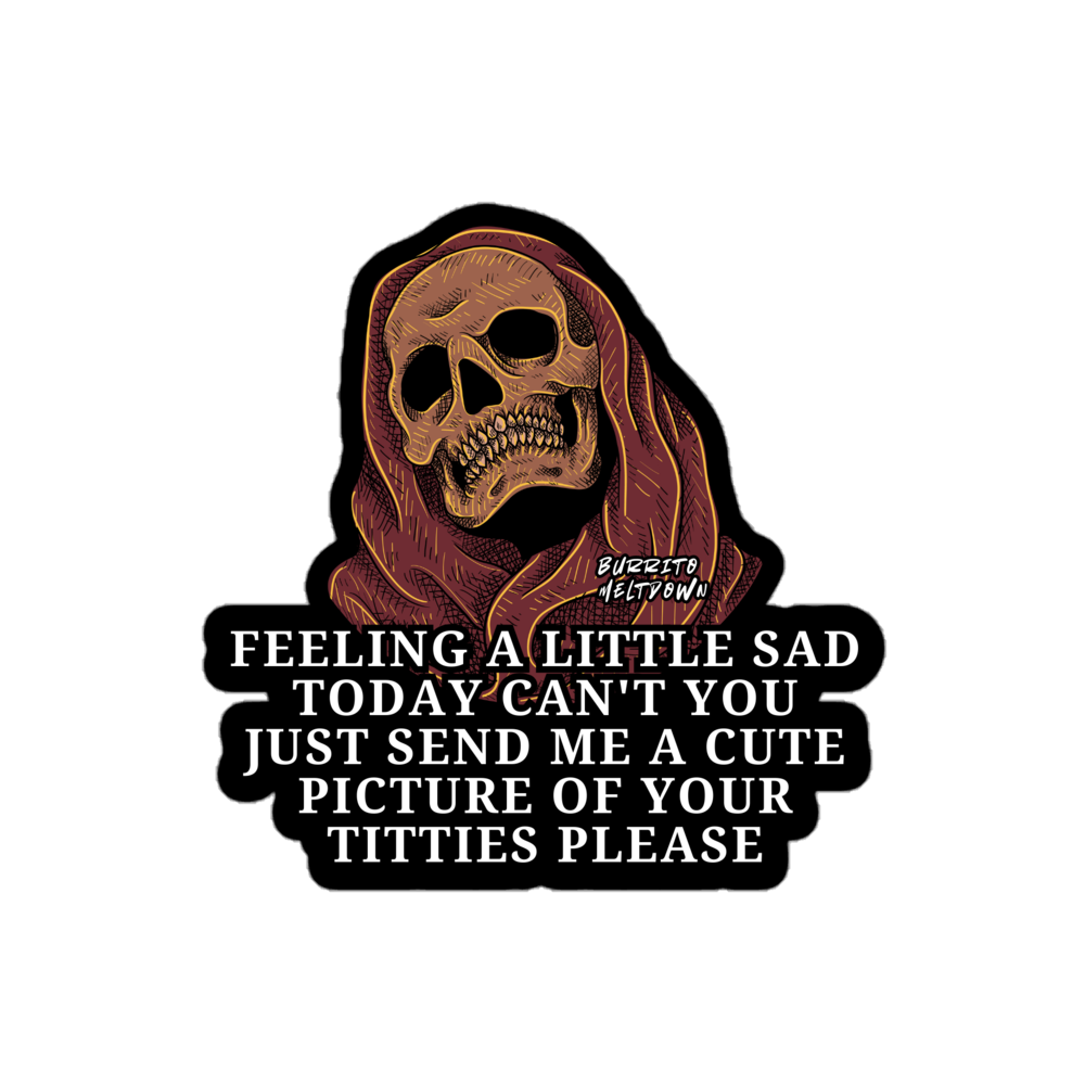 Send Me a Pic of Your Boobs – Skull Sticker Mockup