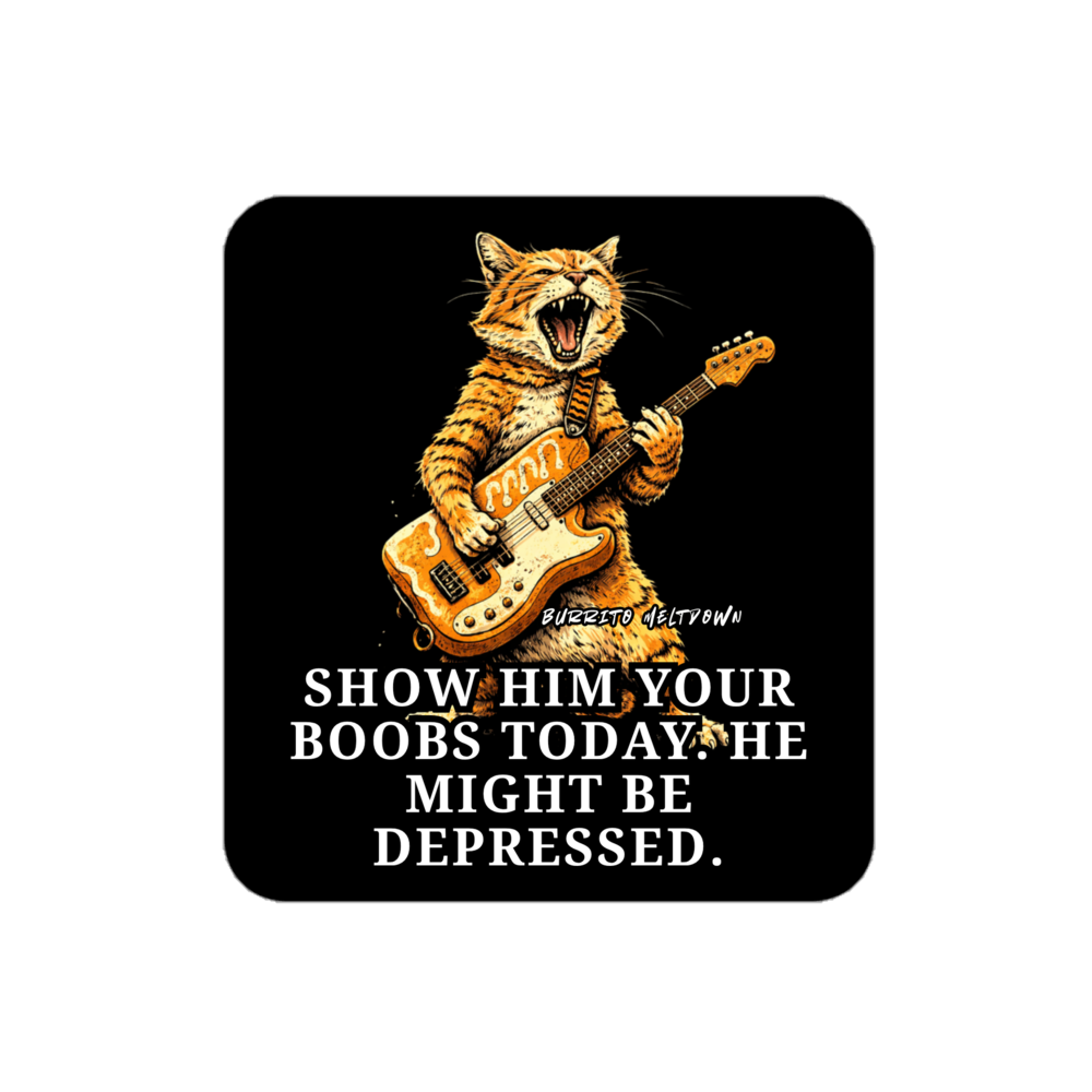 Show Him Your Support – Guitar Tiger Sticker Mockup