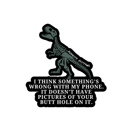 Something Wrong With My Phone – Dinosaur Sticker Mockup
