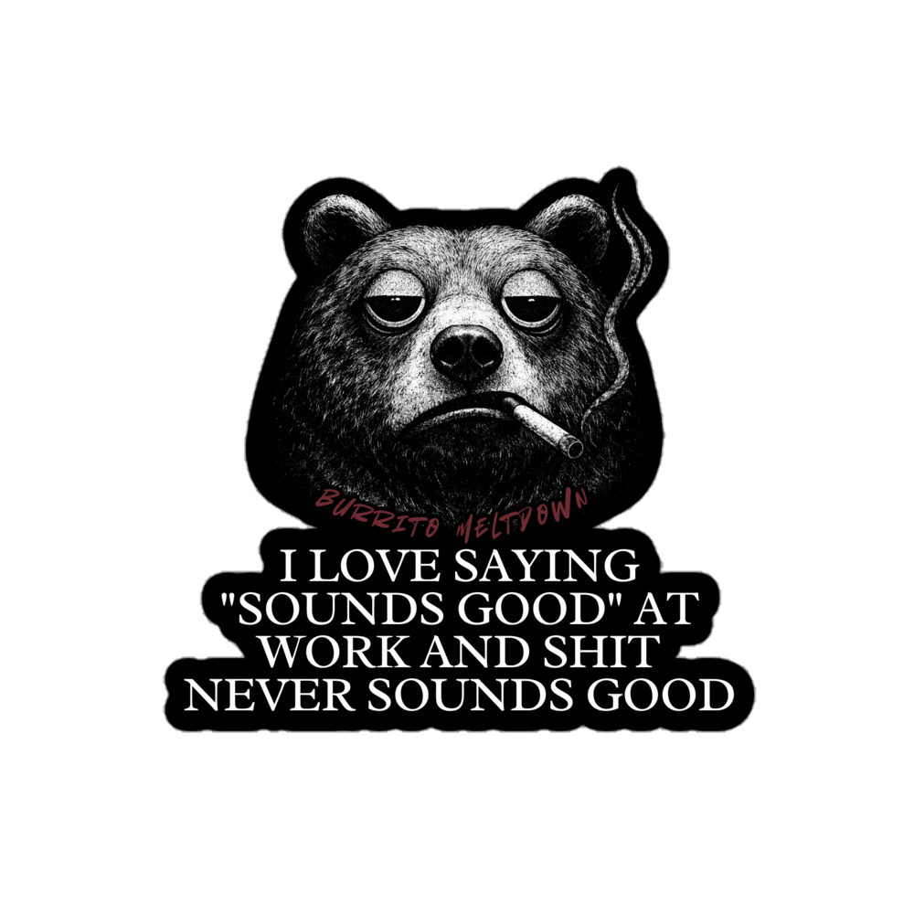 Sounds Goody – Bear Smoking Sticker Mockup