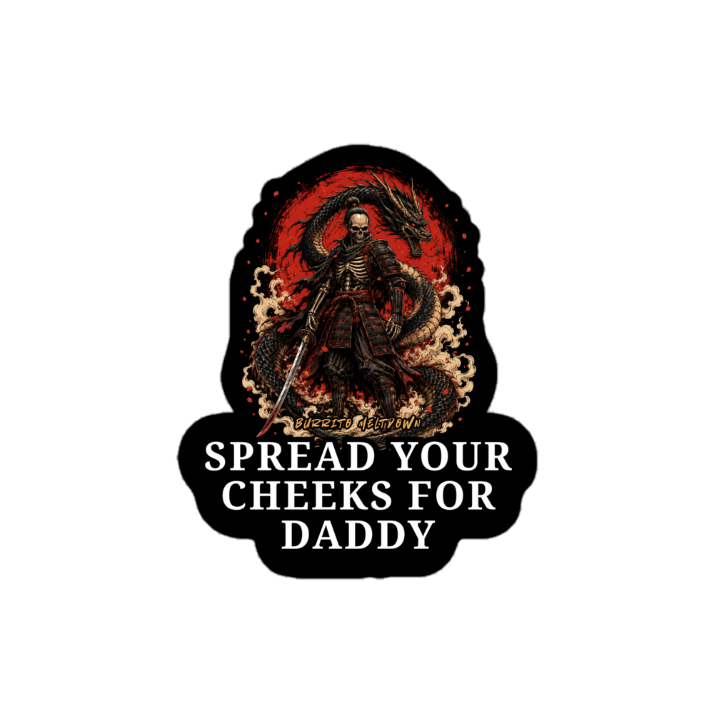 Spread Your Cheeks For Daddy – Grim Reaper Sticker Mockup