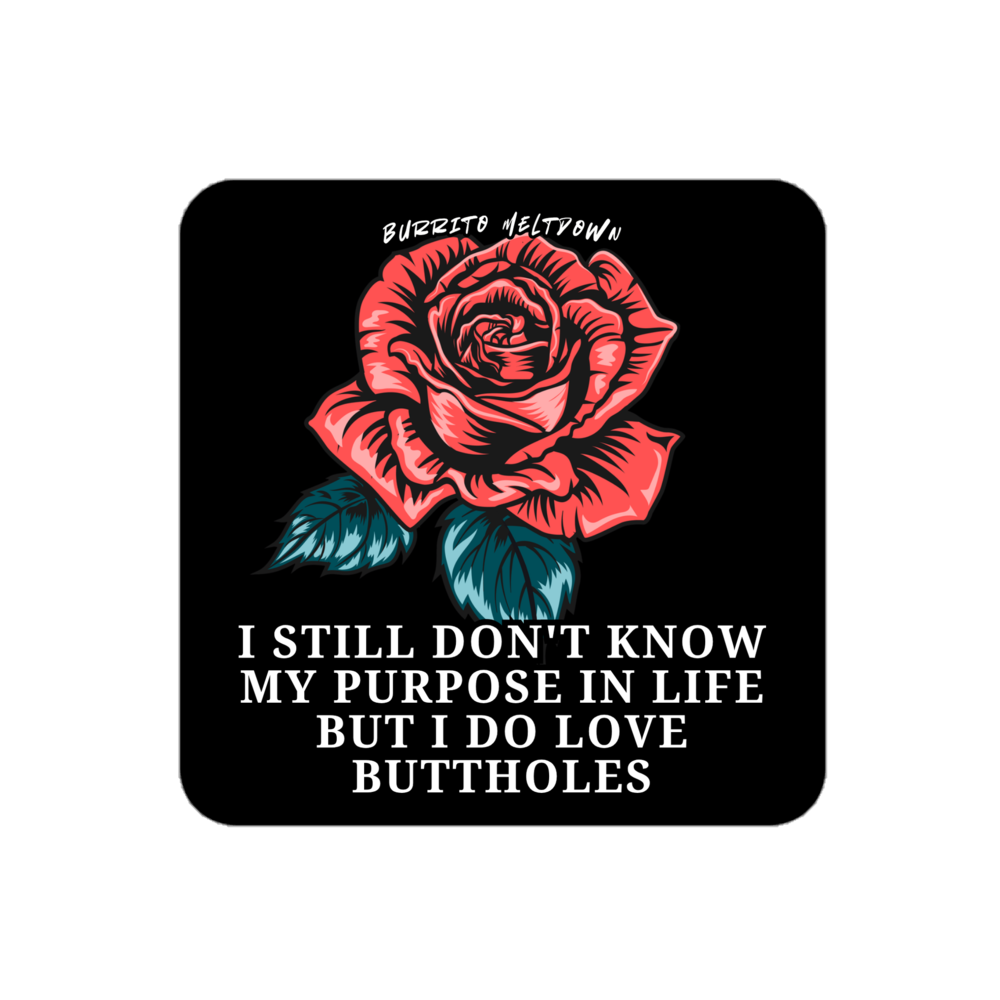 Still Don't Know My Purpose – Vintage Flash Rose Sticker Mockup