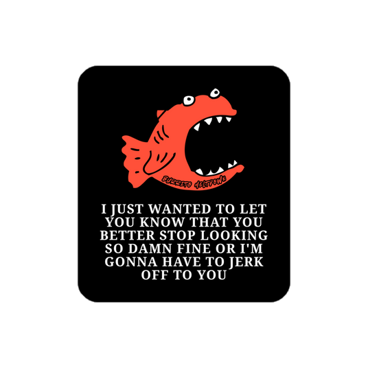 Stop Looking So Fine – Screaming Fish Sticker Mockup