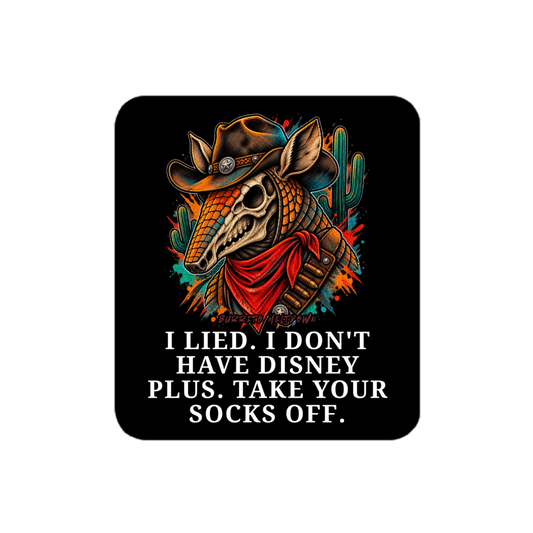 Take Your Socks Off - Armadillo Cowboy Skull Sticker Mockup