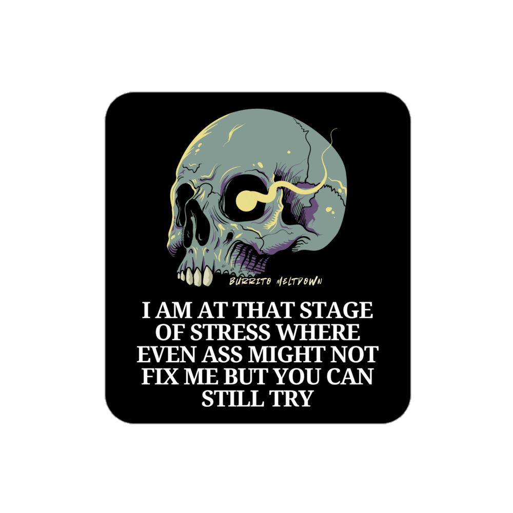 That Stage Of Stress – Cracked Skull Sticker Mockup