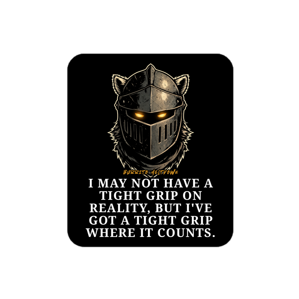 Tight Grip Where It Counts – Wolf Knight Sticker Mockup
