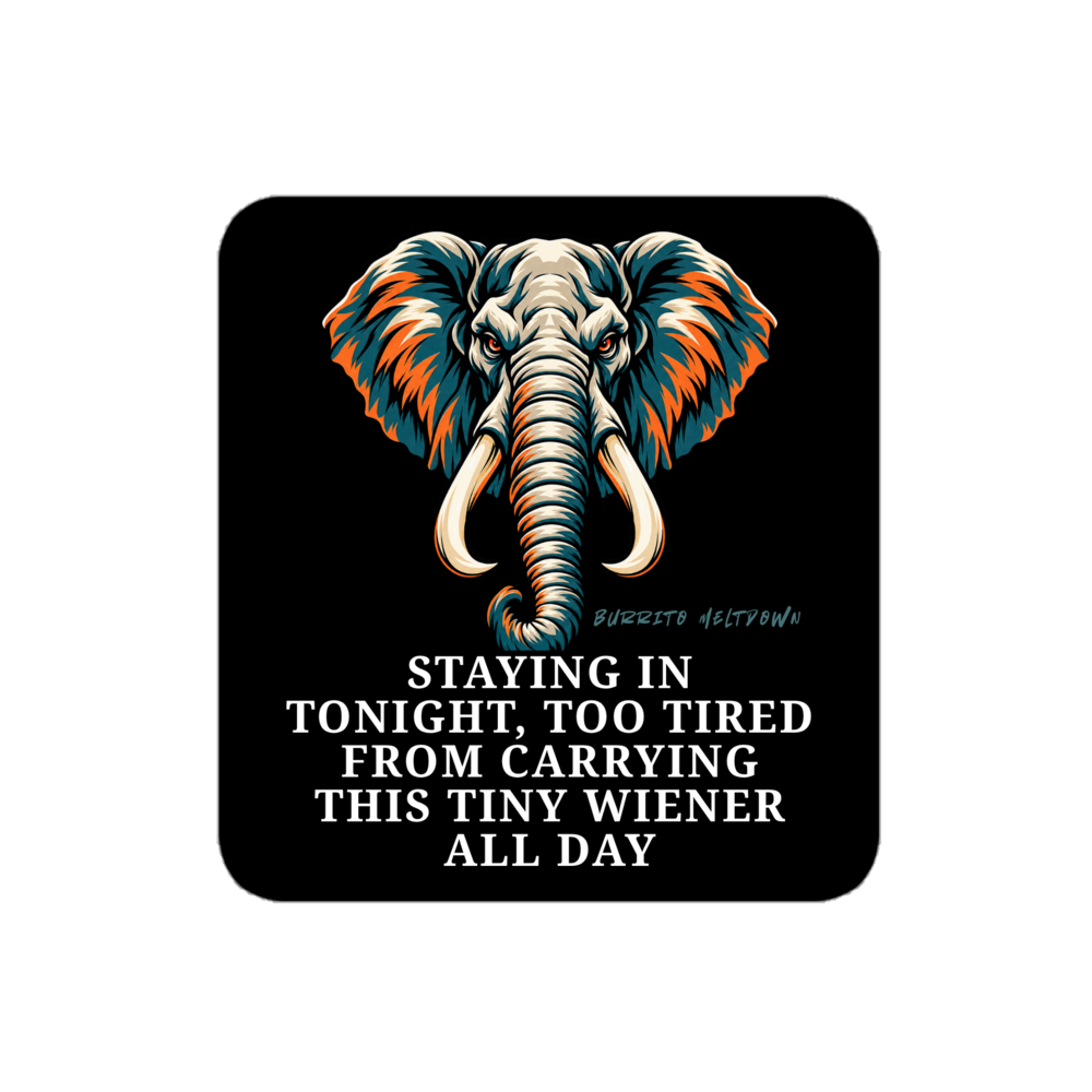 Tiny Wiener All Day - Splatter Elephant Sticker Mockup