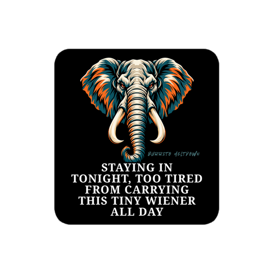 Tiny Wiener All Day - Splatter Elephant Sticker Mockup