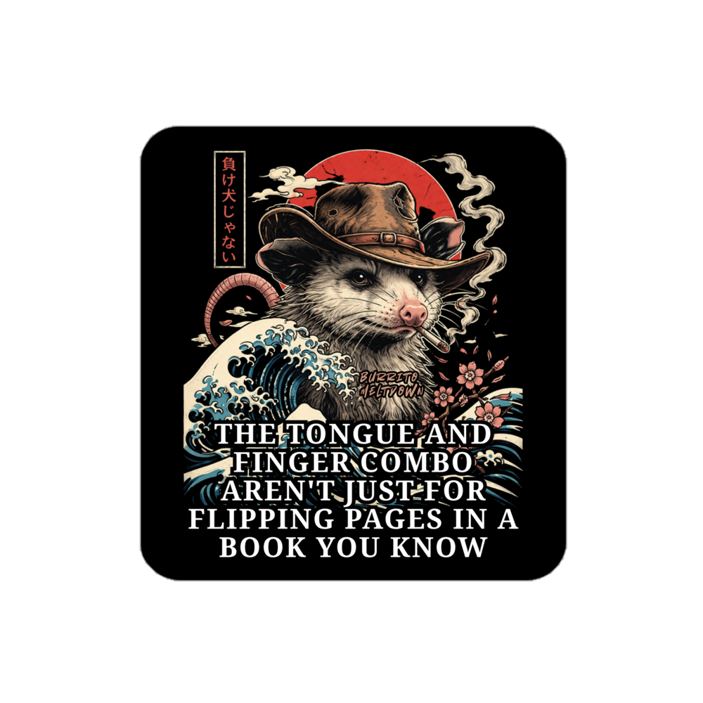 Tongue And Finger Combo – Great Wave Possum Sticker Mockup