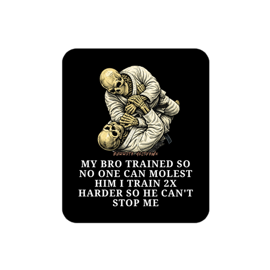 Train Twice As Hard – Jiu-Jitsu Skulls Sticker Mockup