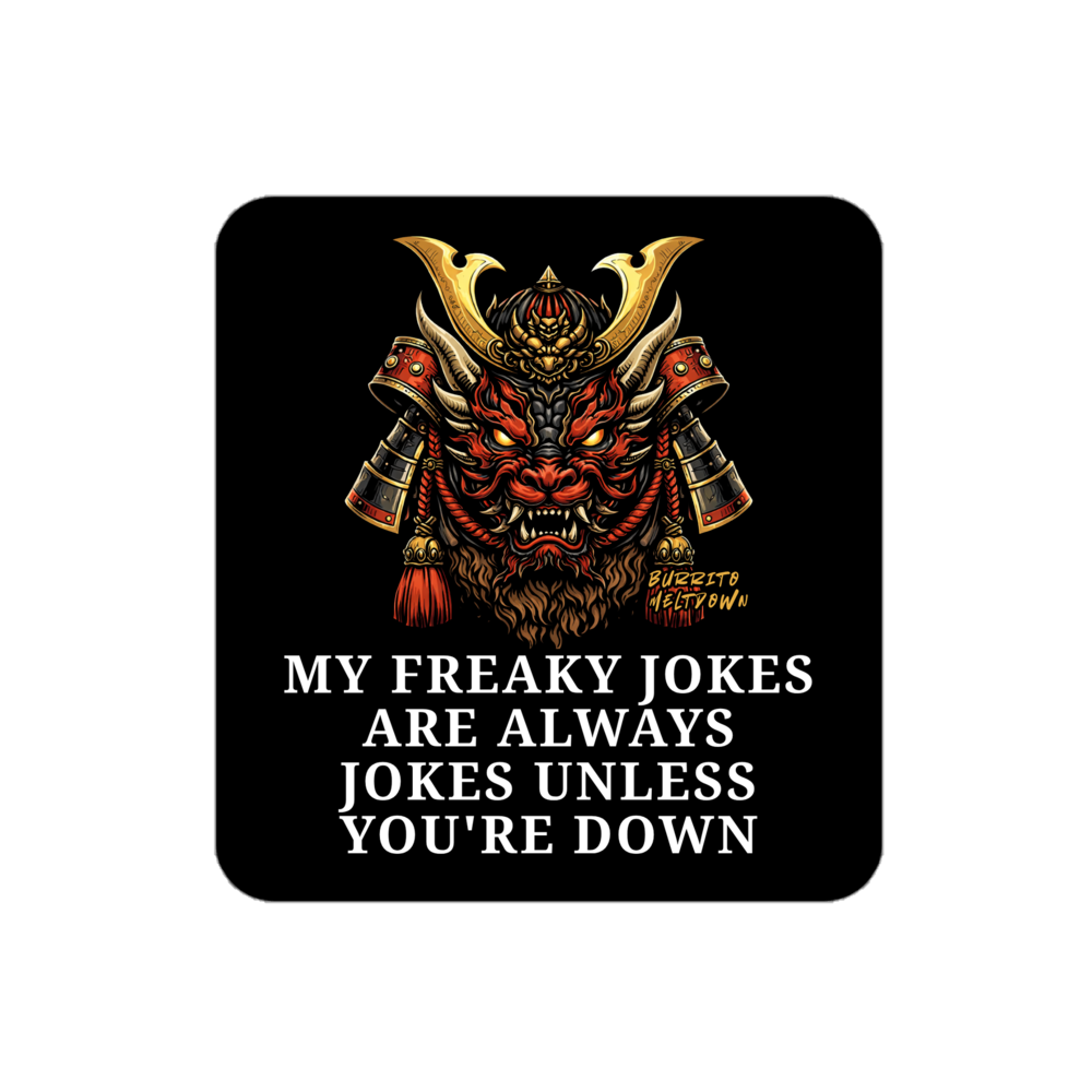 Unless You're Down – Samurai Oni Mask Sticker Mockup