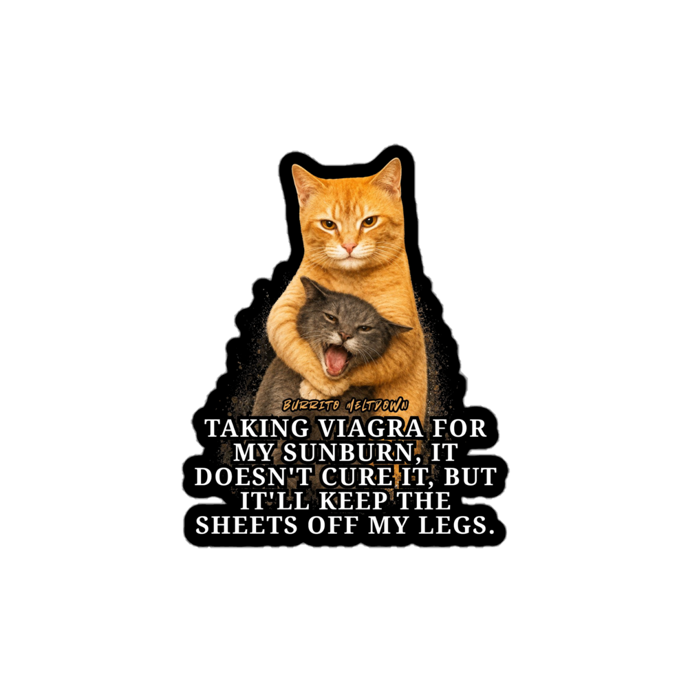 Viagra For My Sunburn – Cat Sticker Mockup
