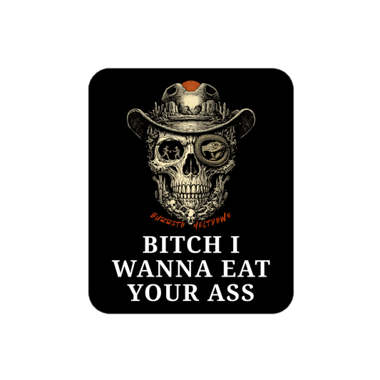Wanna Eat It – Cowboy Skull Snake Sticker Mockup